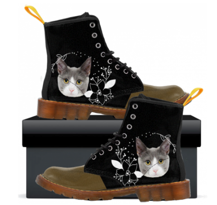Gray Cat Women Canvas Boots - GrooveKart Marketplace